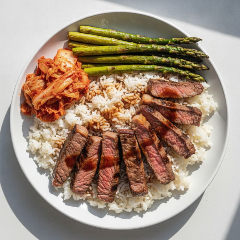 Grilled Lean Steak with Savory Carbs