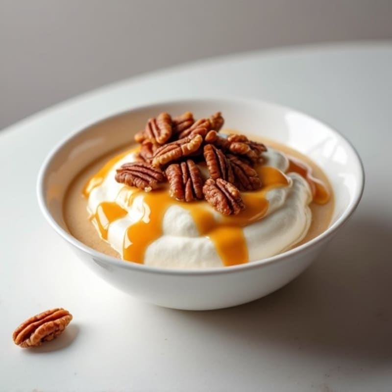 Creamy Salted Caramel Protein Bowl with Crunchy Pecans