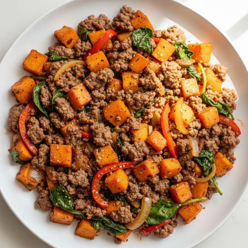 Sweet Potato and Ground Beef Skillet
