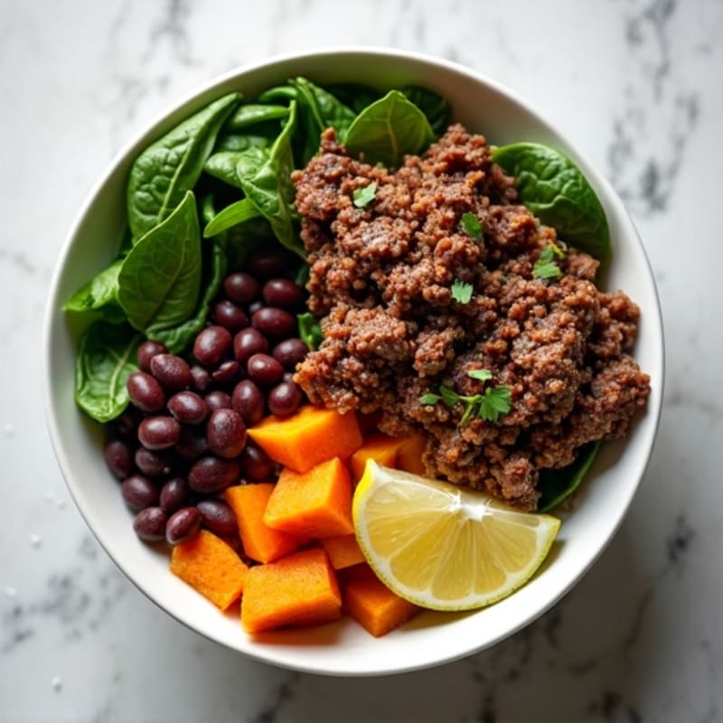 Lean Grass-Fed Beef and Sweet Potato Power Bowl
