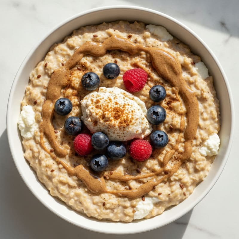 Protein-Packed Creamy Cottage Cheese Oatmeal