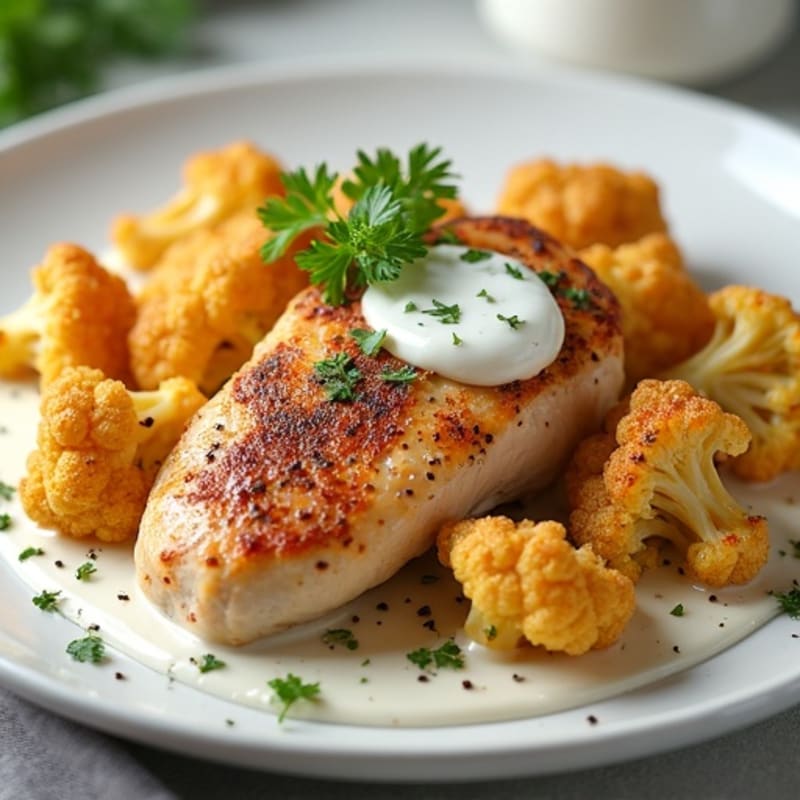 Spiced Creamy Chicken with Roasted Cauliflower