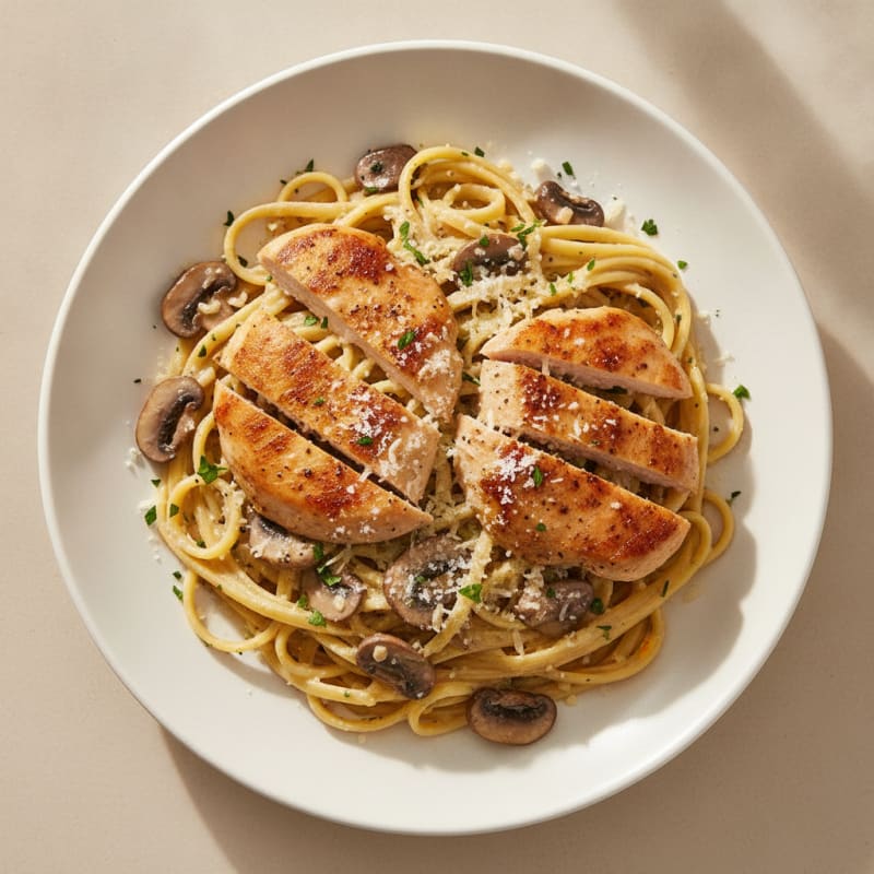 Truffle Mushroom Linguine with Parmesan