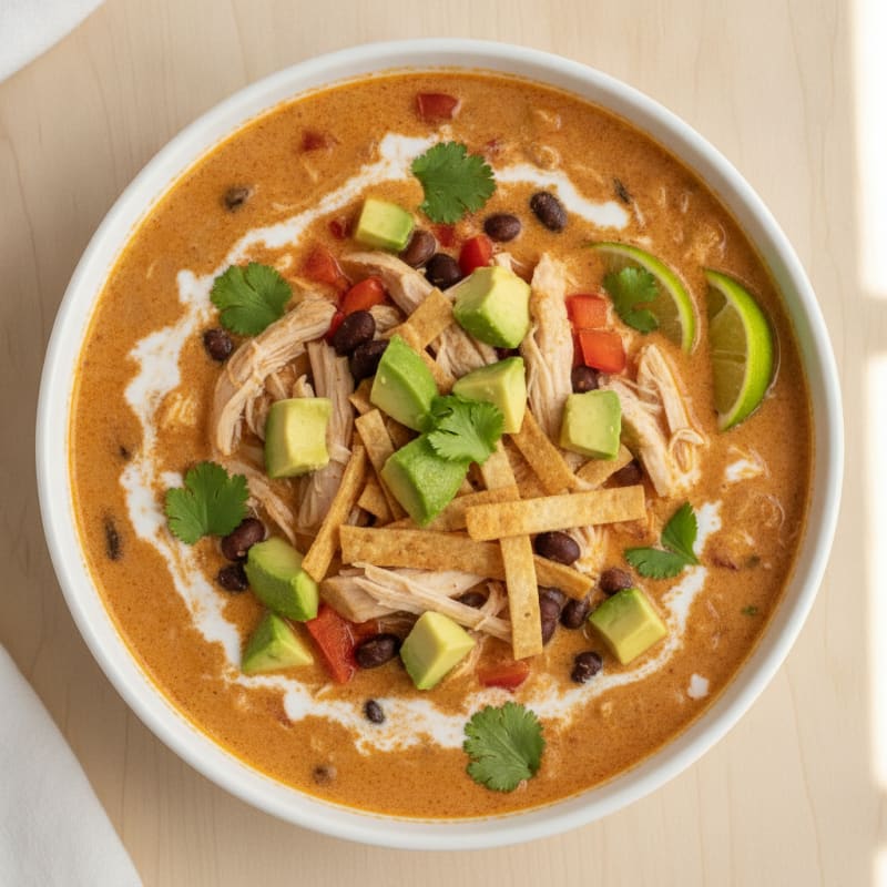 Shredded Chicken Tortilla Soup