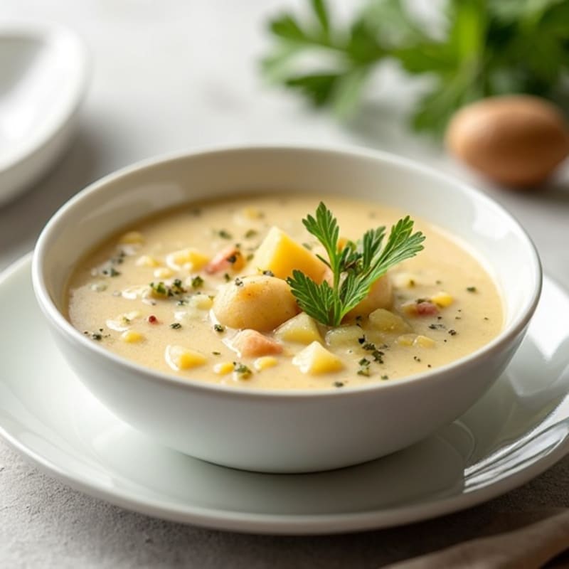 Healthy Creamy Clam and Potato Chowder