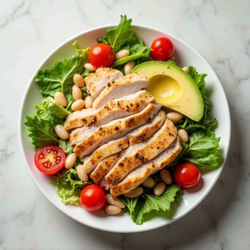 Grilled Turkey Breast Salad with Crisp Romaine and White Beans
