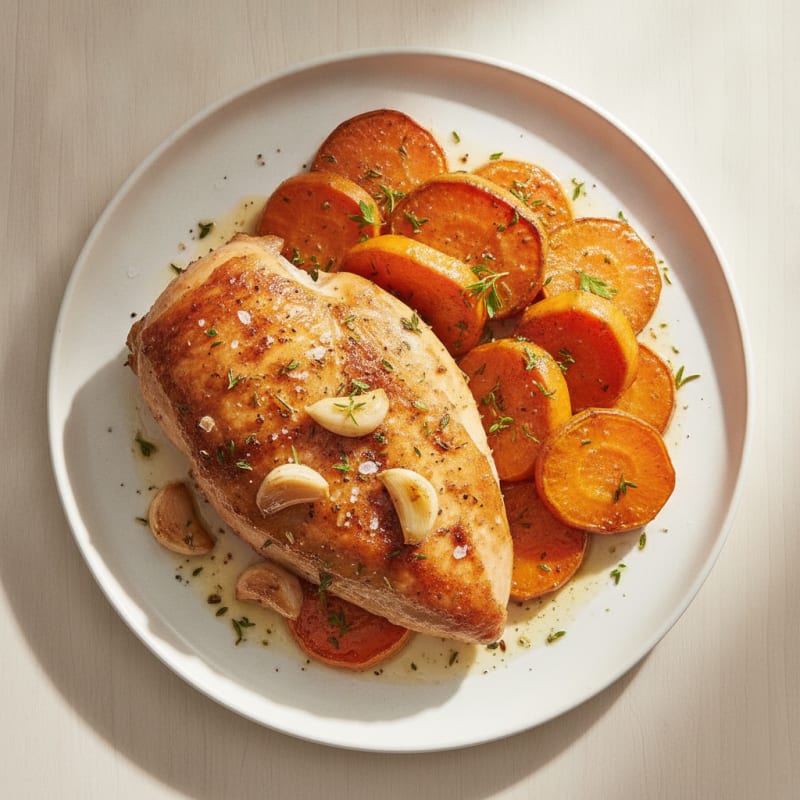 Garlic Herb Roasted Chicken with Root Vegetables