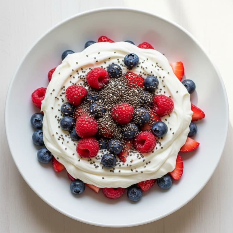 Greek Yogurt Protein Parfait with Mixed Berries