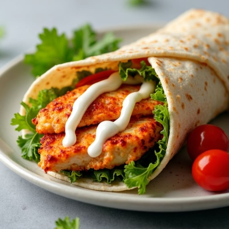 Crispy Buffalo Chicken Wrap with Fresh Veggies