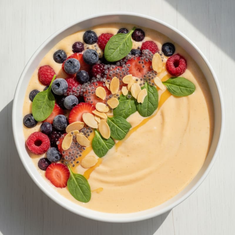 Protein Mango Coconut Smoothie with Fresh Superfruits