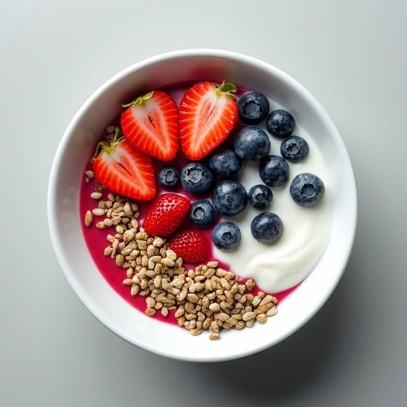 High-Protein Greek Yogurt Bowl with Fresh Berries and Crunchy Seeds