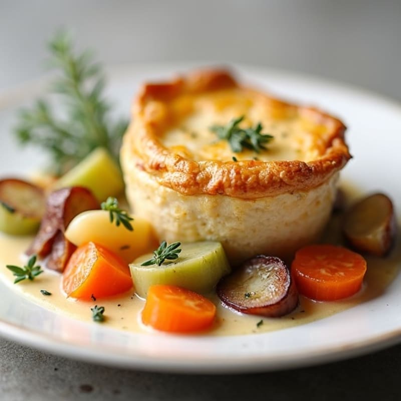Creamy Herb-Roasted Turkey Pot Pie with Root Vegetables