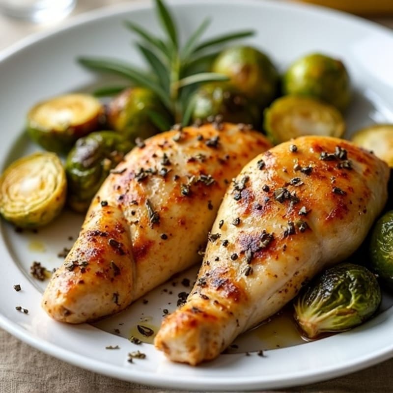 Herb-Roasted Chicken with Crispy Brussels Sprouts