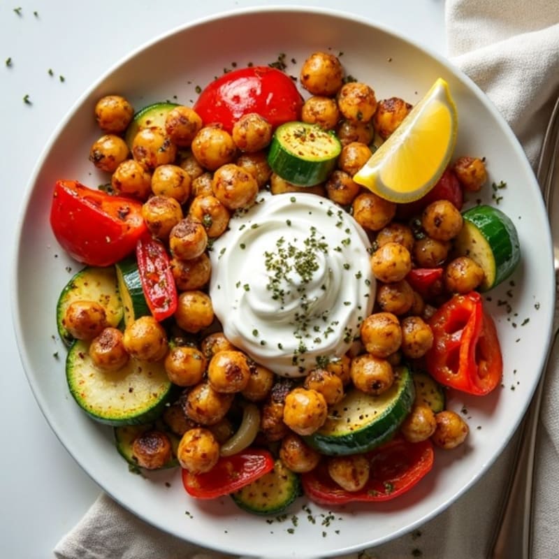 Sheet Pan Lemon-Herb Roasted Vegetables with Crispy Chickpeas