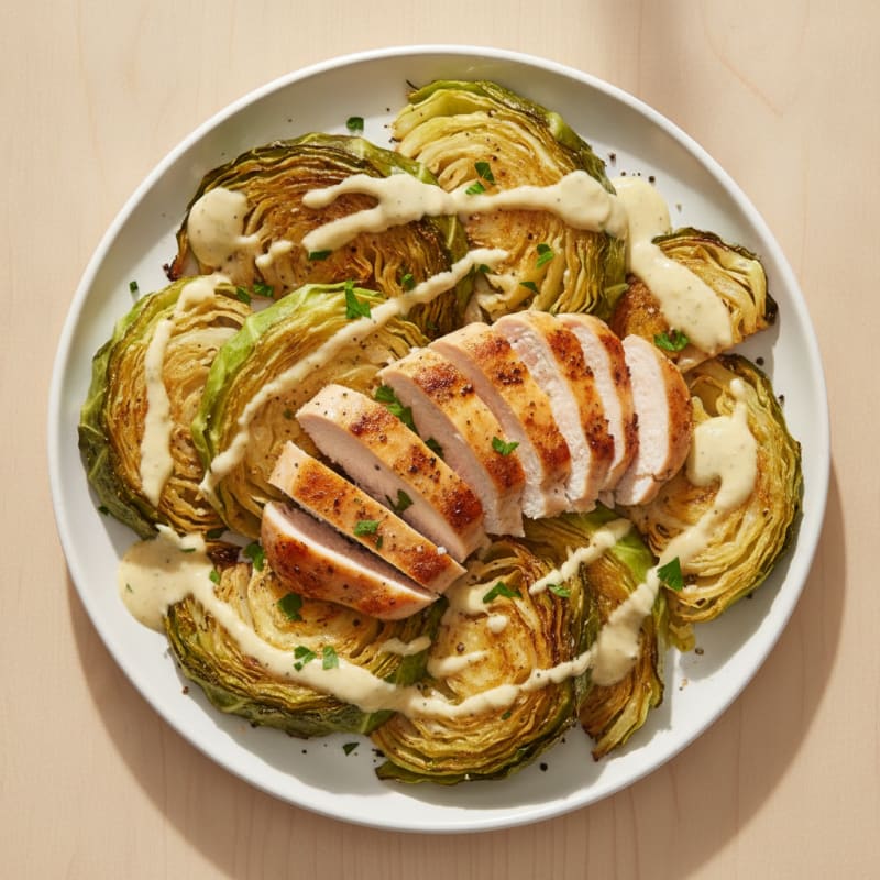 Roasted Cabbage with Lemon-Herb Dressing