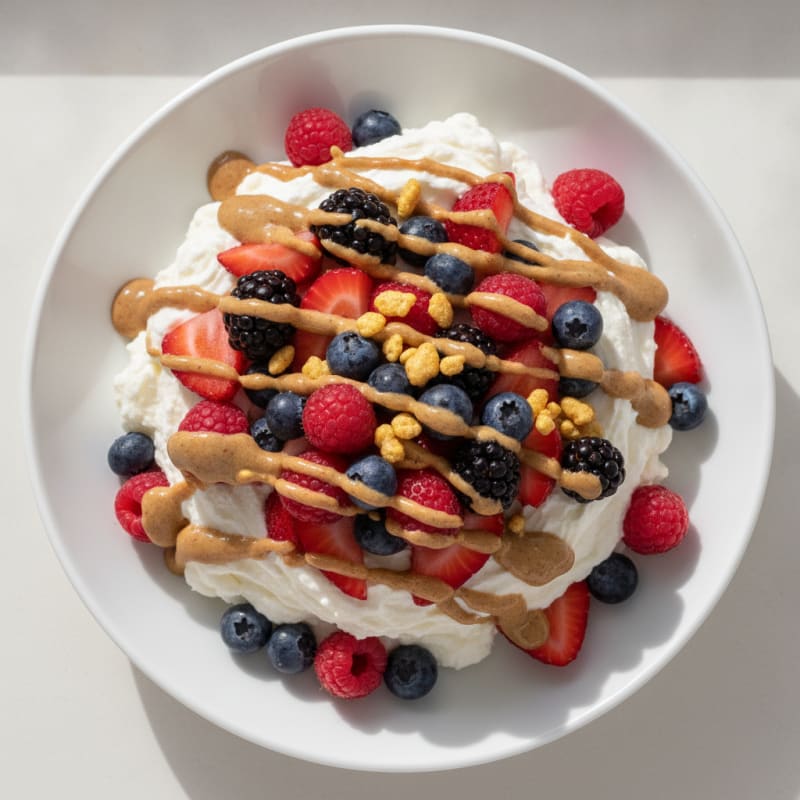 Silky Greek Yogurt Protein Mousse with Mixed Berries