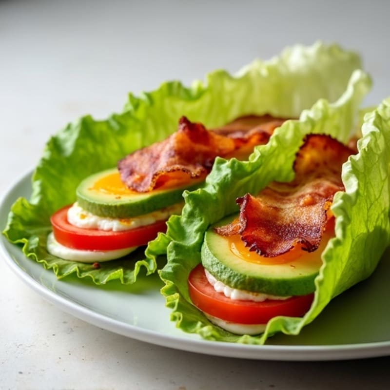 Crispy Bacon, Fresh Avocado, and Tomato Lettuce Wraps