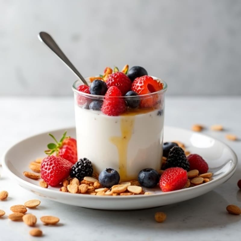 Creamy Greek Yogurt Parfait with Fresh Berries and Toasted Almonds