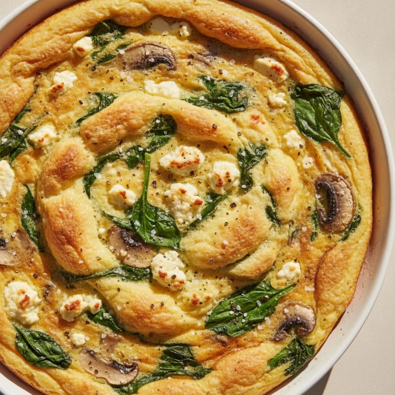 Mushroom Spinach Feta Frittata