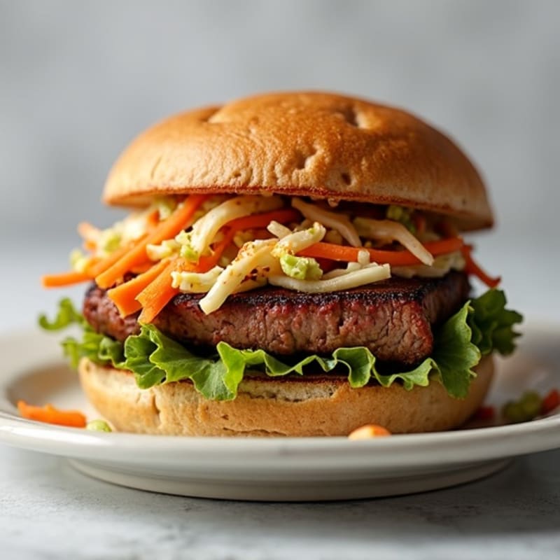 Lean Smoked Brisket Sandwich with Fresh Slaw