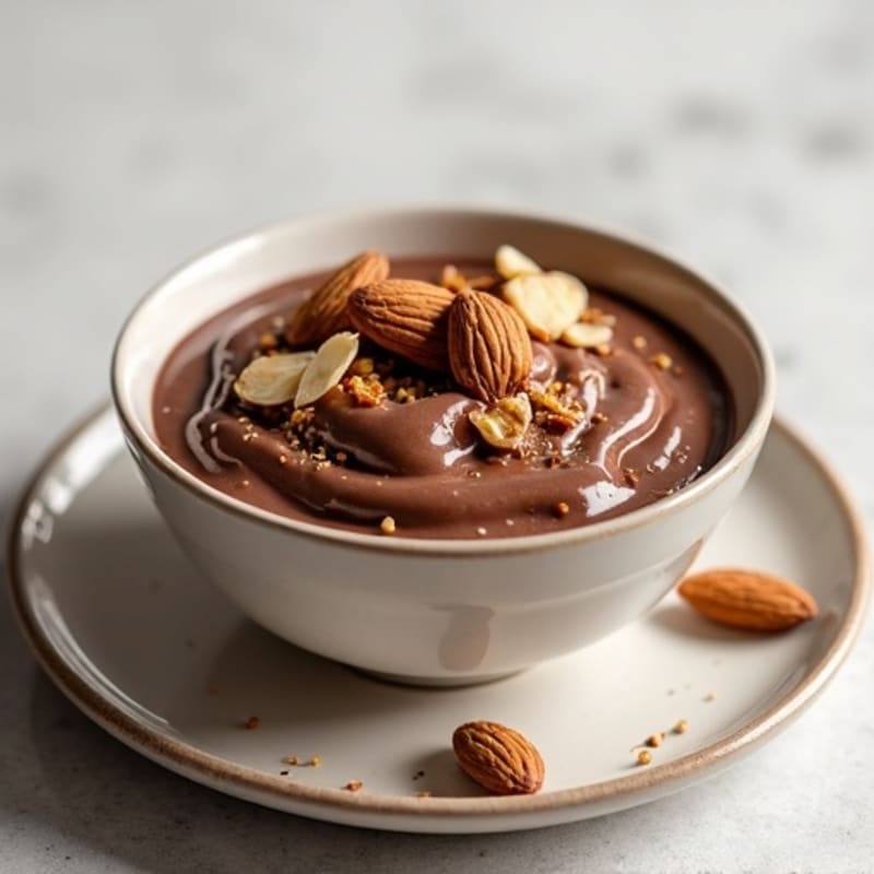 Silky Chocolate Protein Pudding with Almonds