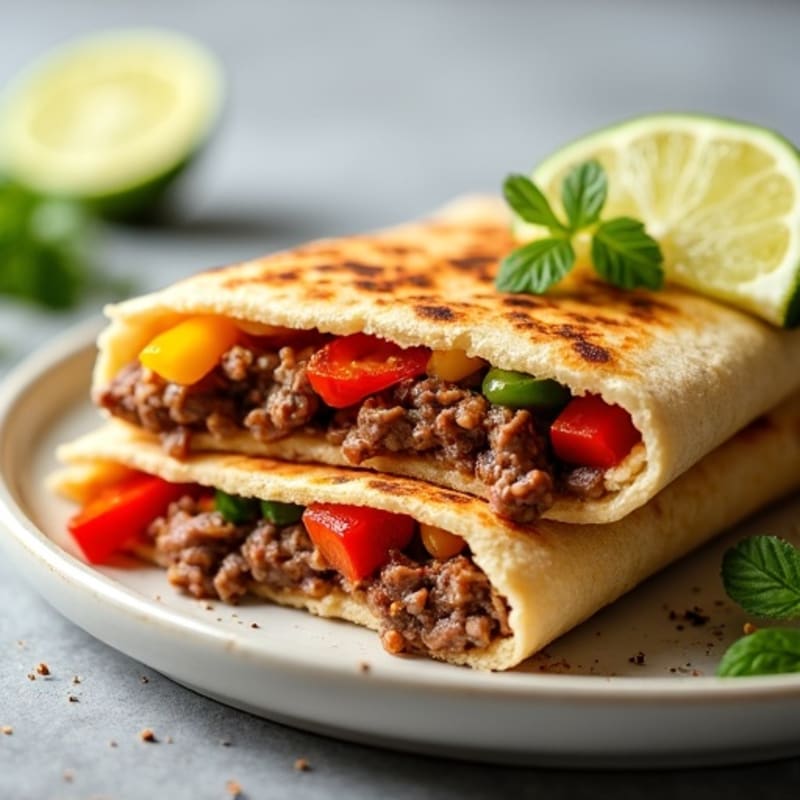 Lime-Marinated Steak and Bell Pepper Quesadilla