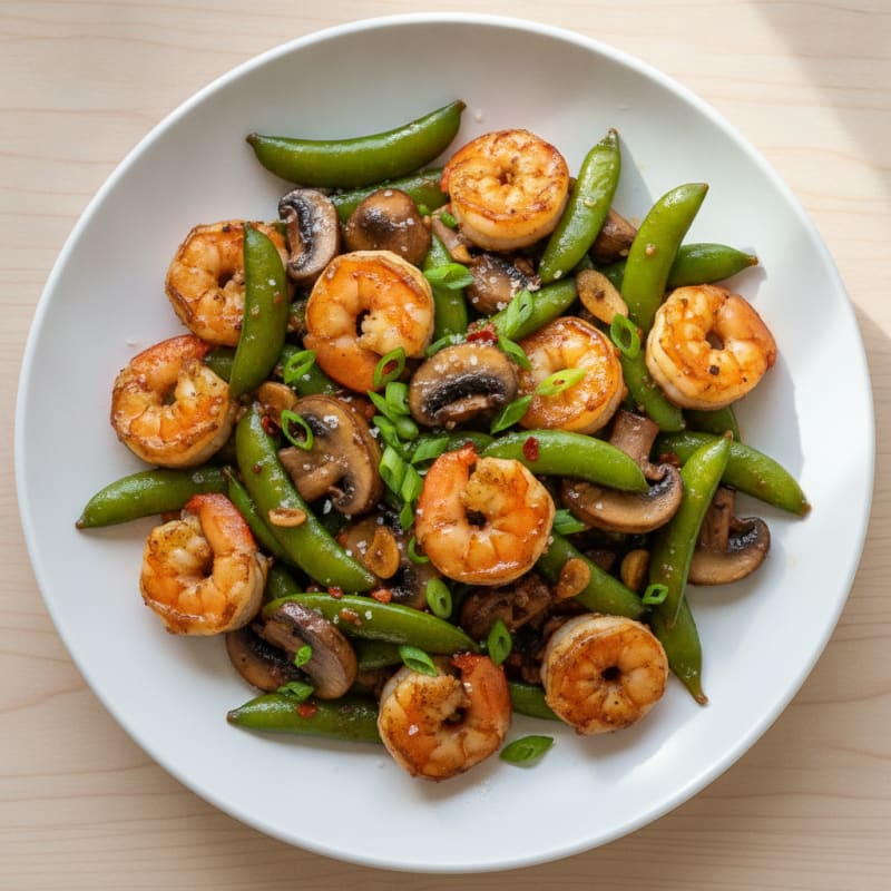 Shrimp and Mushroom Stir-fry