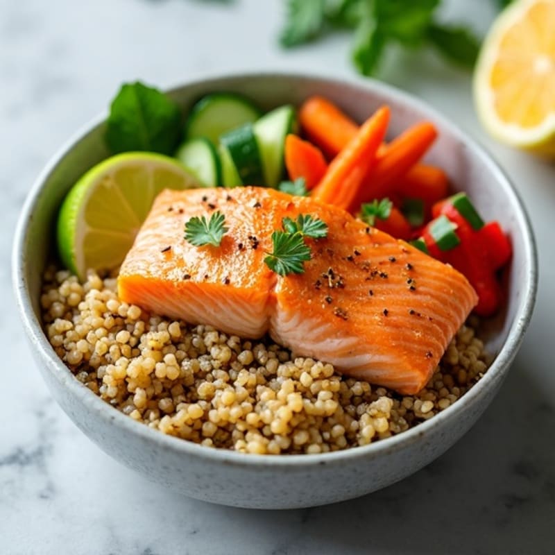 Anti-Bloat Quinoa Power Bowl with Ginger Salmon