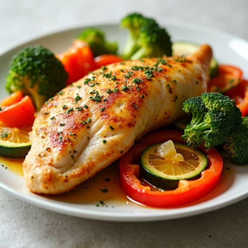 Crispy Lemon Herb Sheet Pan Chicken with Roasted Vegetables