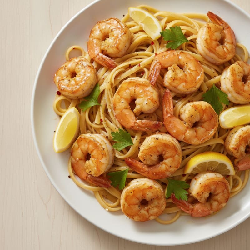 Garlic Butter Shrimp Scampi with Linguine