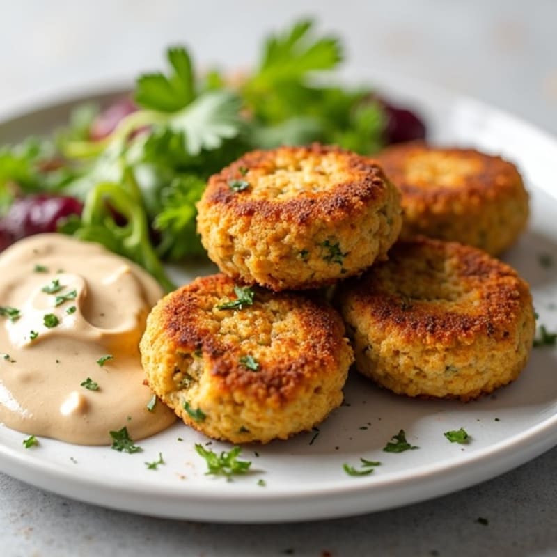 Crispy Baked Falafel with Creamy Tahini