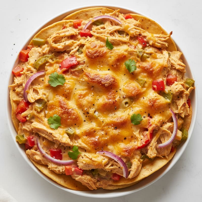 Creamy Chili Chicken Enchilada Bake