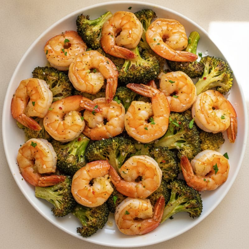 Garlic Butter Shrimp with Roasted Broccoli