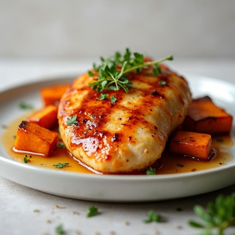 Maple-Glazed Chicken with Roasted Sweet Potatoes