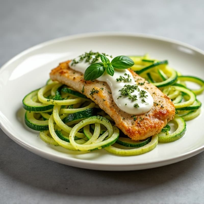 Creamy Pesto Chicken with Zucchini Noodles