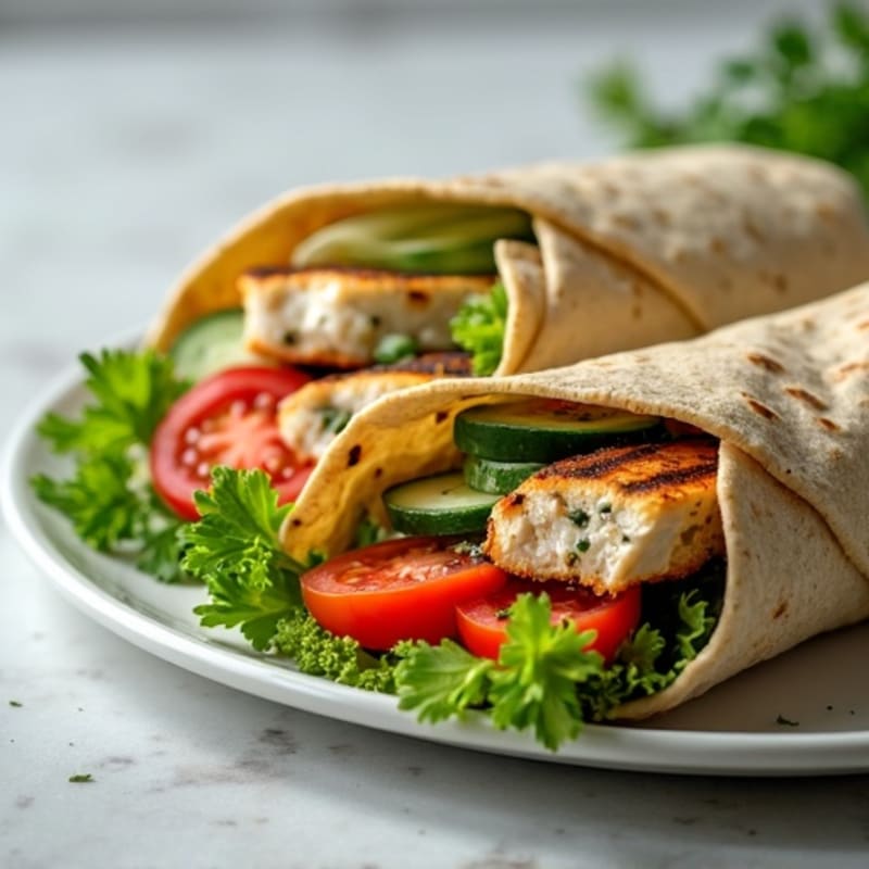 Herb-Grilled Chicken Wrap with Fresh Vegetables