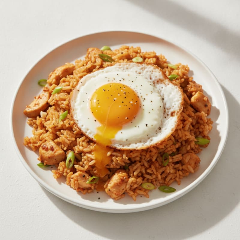 Kimchi Fried Rice with Fried Egg