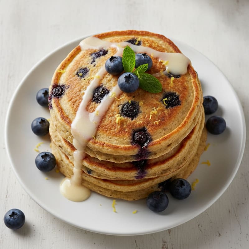 Blueberry Ricotta Pancakes with Lemon Zest
