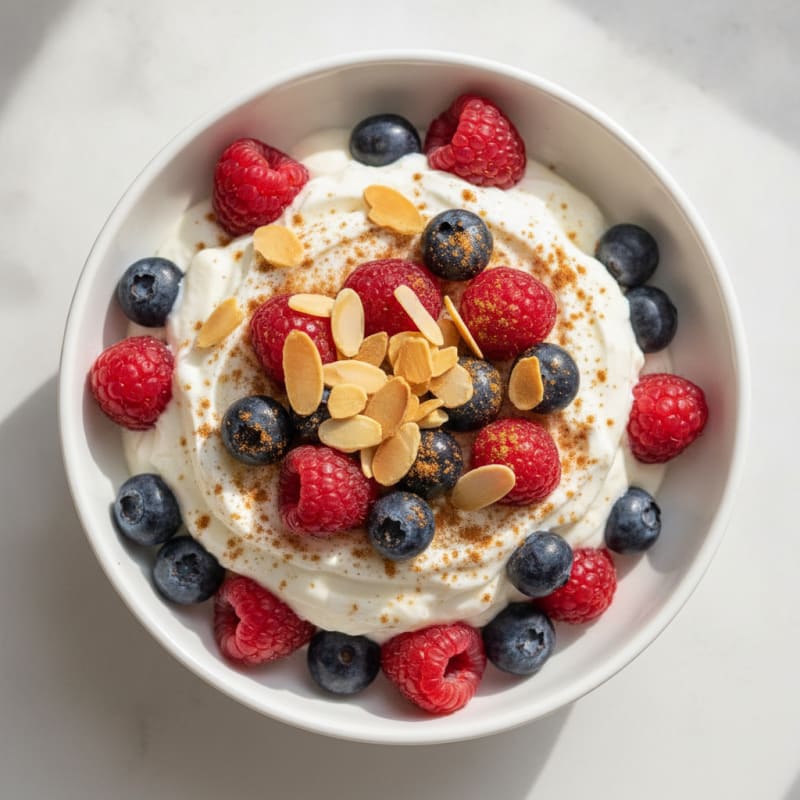 Creamy Protein Yogurt Parfait with Mixed Berries