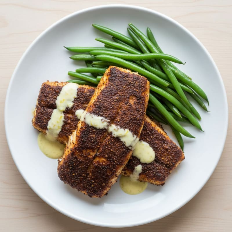 Cajun Blackened Catfish with Lemon Aioli