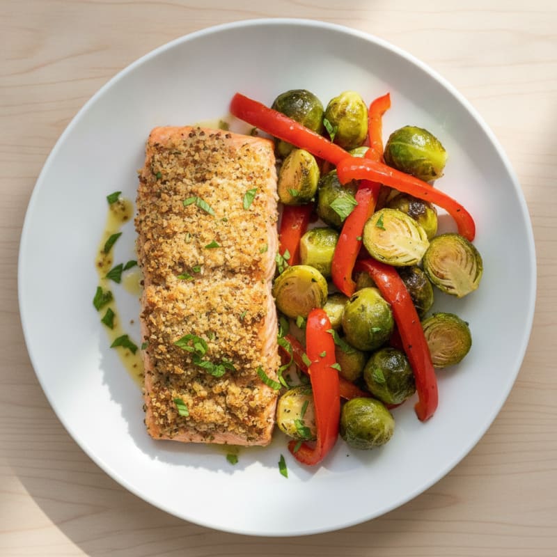 Herb-Crusted Salmon with Roasted Vegetables