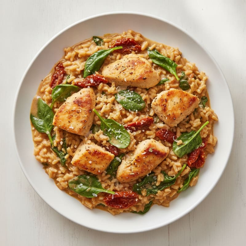 Tuscan Chicken and Rice Skillet