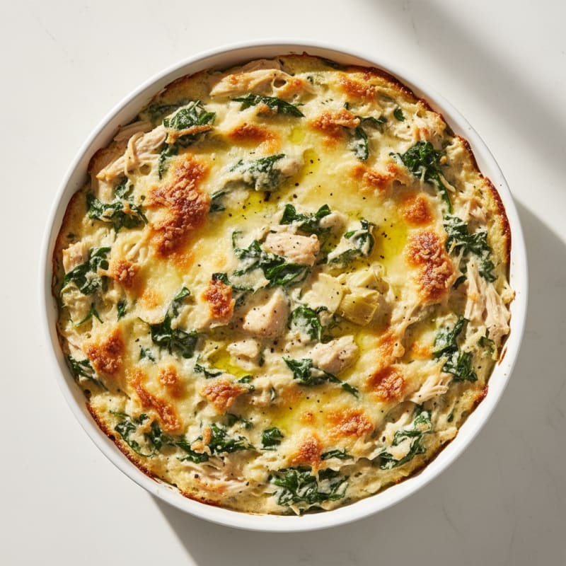 Creamy Spinach Artichoke Dip Bake