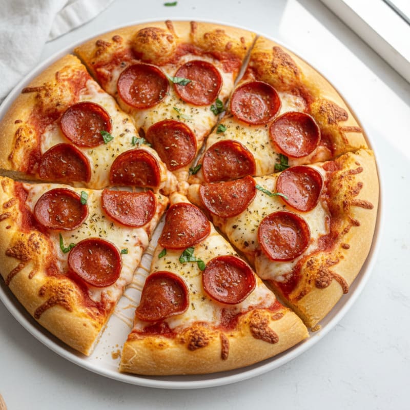 Crispy Pepperoni Stuffed Crust Pizza