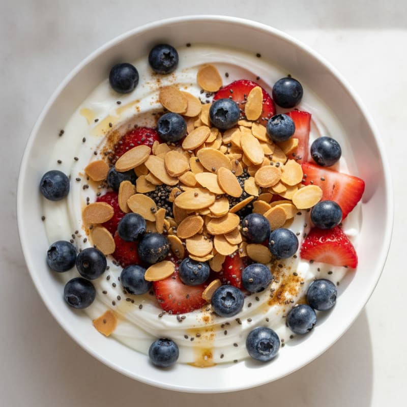 Almond Yogurt Bowl with Mixed Berries