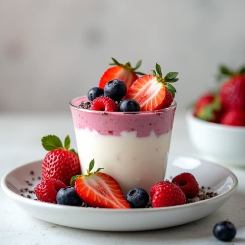 Silky Greek Yogurt Protein Pudding with Berries