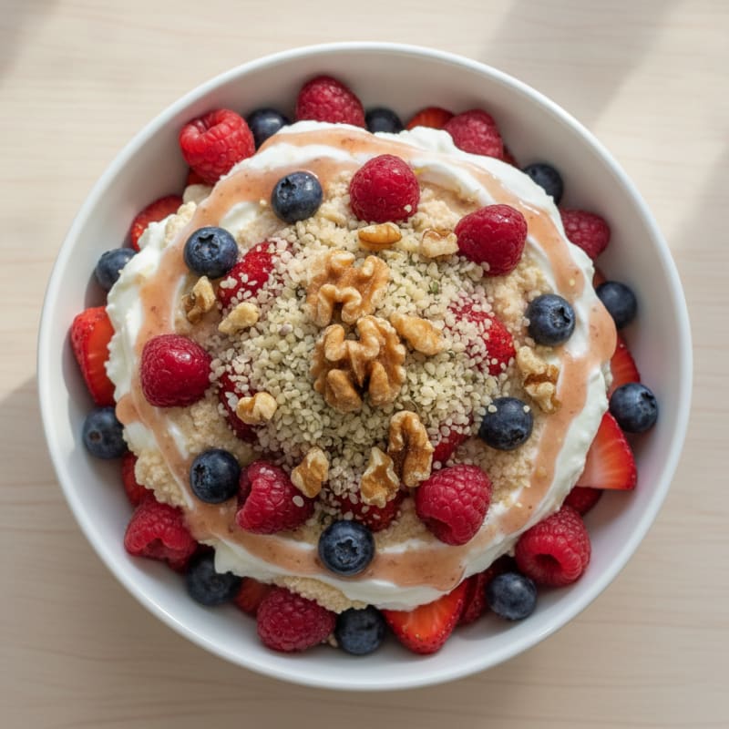 Greek Yogurt Protein Parfait with Berries