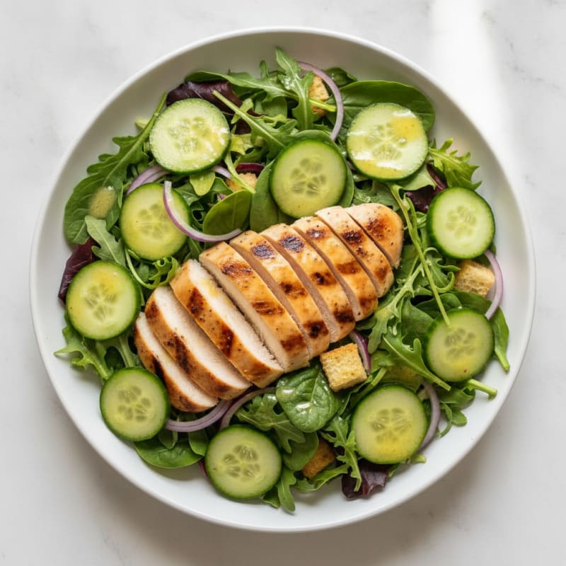 Grilled Chicken and Cucumber Salad with Lemon Vinaigrette