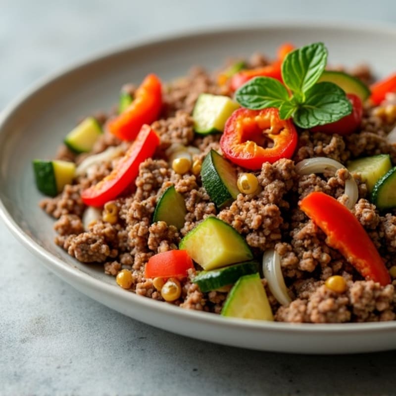 Savory Ground Beef and Zucchini Hash