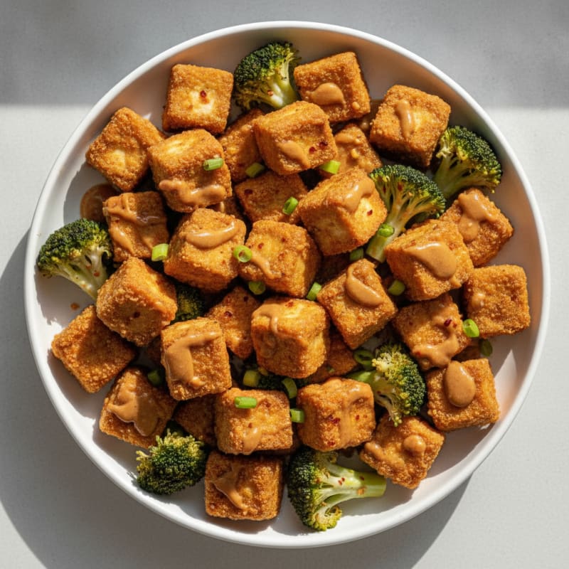 Baked Tofu with Peanut Sauce